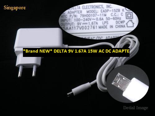 *Brand NEW* DELTA 79H00107-11M 9V 1.67A 15W AC DC ADAPTE POWER SUPPLY - Click Image to Close